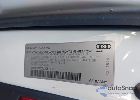 2018 Audi A5 2.0T Premium from USA, damaged, VIN WAUCNDF50JA051192